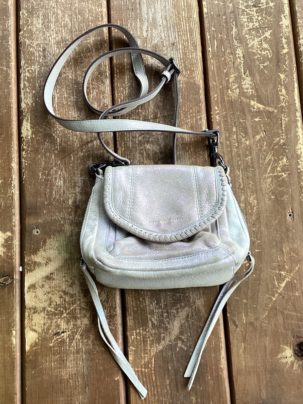 Aimee Kestenberg Iridescent Silver Crossbody Bag